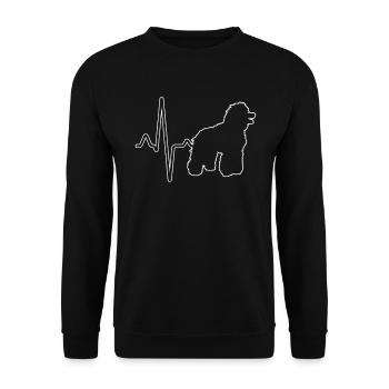 Poodle Heartbeat - Unisex Sweatshirt - black - Front - Alina (178cm) & Michal (187cm)
