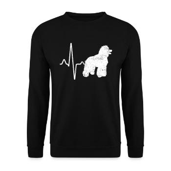 Poodle Heartbeat - Unisex Sweatshirt - black - Front - Alina (178cm) & Michal (187cm)