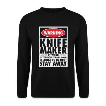Messer Selbst Schmieden Damast Stahl Schmied - Unisex Pullover - Schwarz - Vorne - Alina (178cm) & Michal (187cm)