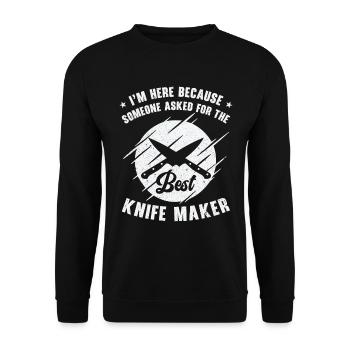 Messer Selbst Schmieden Damast Stahl Schmied - Unisex Pullover - Schwarz - Vorne - Alina (178cm) & Michal (187cm)