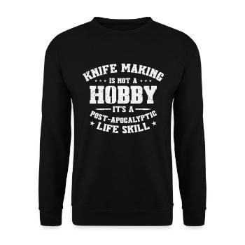 Knifemaking Knife Making Bladesmith Smithing Knife - Unisex Sweatshirt - black - Front - Alina (178cm) & Michal (187cm)