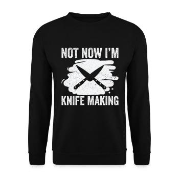 Knifemaking Knife Making Bladesmith Smithing Knife - Unisex Sweatshirt - black - Front - Alina (178cm) & Michal (187cm)