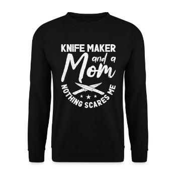Messer Selbst Schmieden Damast Stahl Schmied - Unisex Pullover - Schwarz - Vorne - Alina (178cm) & Michal (187cm)