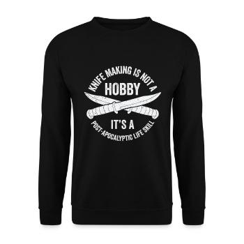 Messer Selbst Schmieden Damast Stahl Schmied - Unisex Pullover - Schwarz - Vorne - Alina (178cm) & Michal (187cm)