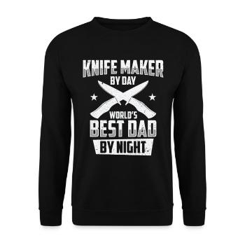Knifemaking Knife Making Bladesmith Smithing Knife - Unisex Sweatshirt - black - Front - Alina (178cm) & Michal (187cm)