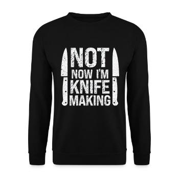 Knifemaking Knife Making Bladesmith Smithing Knife - Unisex Sweatshirt - black - Front - Alina (178cm) & Michal (187cm)