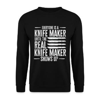 Knifemaking Knife Making Bladesmith Smithing Knife - Unisex Sweatshirt - black - Front - Alina (178cm) & Michal (187cm)