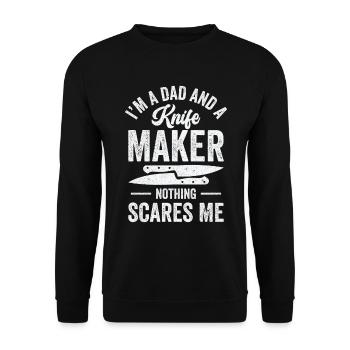 Knifemaking Knife Making Bladesmith Smithing Knife - Unisex Sweatshirt - black - Front - Alina (178cm) & Michal (187cm)