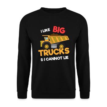 Bagger Baustelle Bauarbeiter Bau Lüge I Geschenk - Unisex Pullover - Schwarz - Vorne - Alina (178cm) & Michal (187cm)