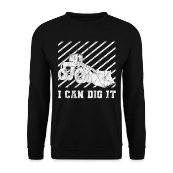 Bagger Baustelle Bauarbeiter Bau Erde I Geschenk - Unisex Pullover - Schwarz - Vorne - Alina (178cm) & Michal (187cm)