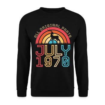 Salutations d’anniversaire pour juillet 1970 - Sweat-shirt Unisexe - noir - Devant - Alina (178cm) & Michal (187cm)