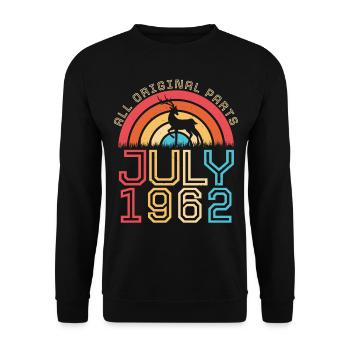 On the occasion of his 60th birthday in 1962 July - Unisex Sweatshirt - black - Front - Alina (178cm) & Michal (187cm)