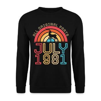 Geboren Im Juli 1981 - Unisex Pullover - Schwarz - Vorne - Alina (178cm) & Michal (187cm)