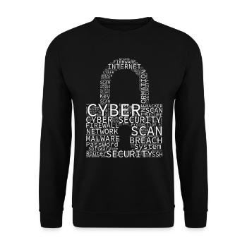 Cyber Security Wordcloud Padlock - Unisex Sweatshirt - black - Front - Alina (178cm) & Michal (187cm)