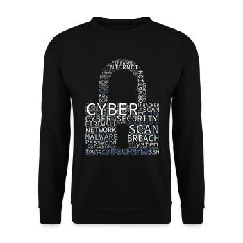 Cyber Security Wordcloud Padlock - Unisex Sweatshirt - black - Front - Alina (178cm) & Michal (187cm)