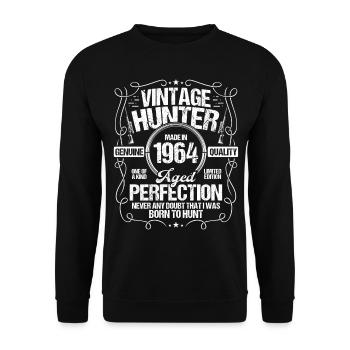 1964 Hunting for Boar Hunter Dog 1964 Year Born - Unisex Pullover - Schwarz - Vorne - Alina (178cm) & Michal (187cm)