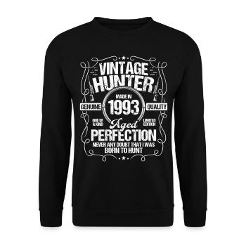 1993 Hunting for Boar Hunter Dog 1993 Year Born - Unisex Pullover - Schwarz - Vorne - Alina (178cm) & Michal (187cm)