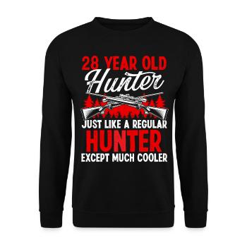 28 ans Drôle de chasseur de porc Humour 28 Chasse - Sweat-shirt Unisexe - noir - Devant - Alina (178cm) & Michal (187cm)