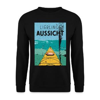 Kajak Kayak Kayakfahrer Ruderer Wassersport - Unisex Pullover - Schwarz - Vorne - Alina (178cm) & Michal (187cm)