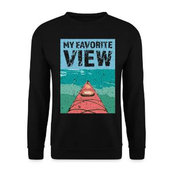 Kajak Kayak Kayakfahrer Rudern Ruderer Geschenk - Unisex Pullover - Schwarz - Vorne - Alina (178cm) & Michal (187cm)