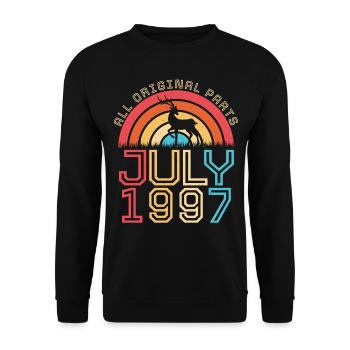 Mois de naissance : juillet 1997 - Sweat-shirt Unisexe - noir - Devant - Alina (178cm) & Michal (187cm)