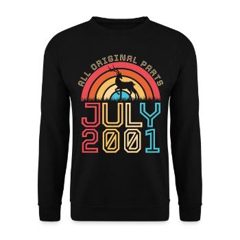 Geschenkidee Für Juli 2001 - Unisex Pullover - Schwarz - Vorne - Alina (178cm) & Michal (187cm)