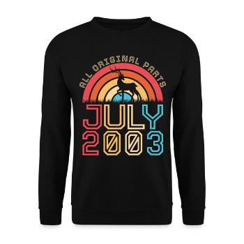 Geschenkidee Für Juli 2003 - Unisex Pullover - Schwarz - Vorne - Alina (178cm) & Michal (187cm)