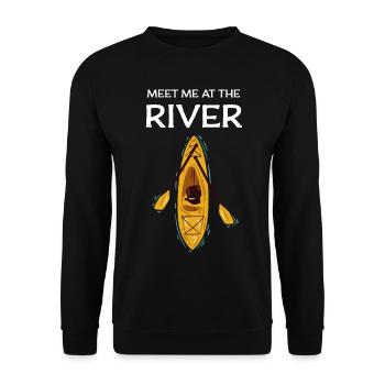 Canoe Canoeing Paddle Water Sports Rower - Unisex Sweatshirt - black - Front - Alina (178cm) & Michal (187cm)