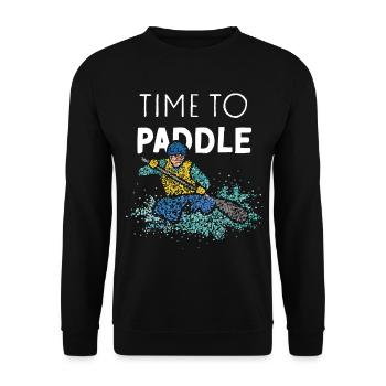 Il est temps de pagayer canoë Rafting en eau vive - Sweat-shirt Unisexe - noir - Devant - Alina (178cm) & Michal (187cm)