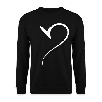 Half Heart White Design - Unisex Sweatshirt - black - Front - Alina (178cm) & Michal (187cm)