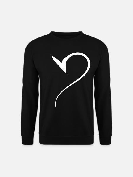 Half Heart White Design - Unisex Sweatshirt - black