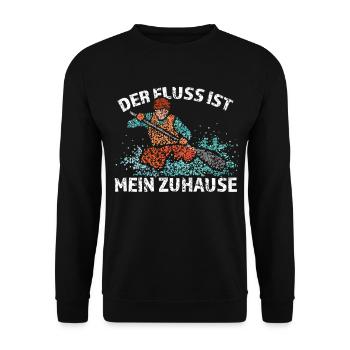 Kanufahren Kanufahrer Kanu Wildwasser Rafting - Unisex Pullover - Schwarz - Vorne - Alina (178cm) & Michal (187cm)