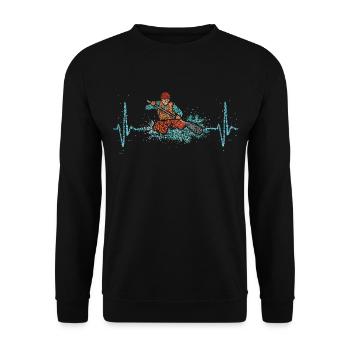 Canoeing Canoeing Water Sports Heartbeat Paddling - Unisex Sweatshirt - black - Front - Alina (178cm) & Michal (187cm)