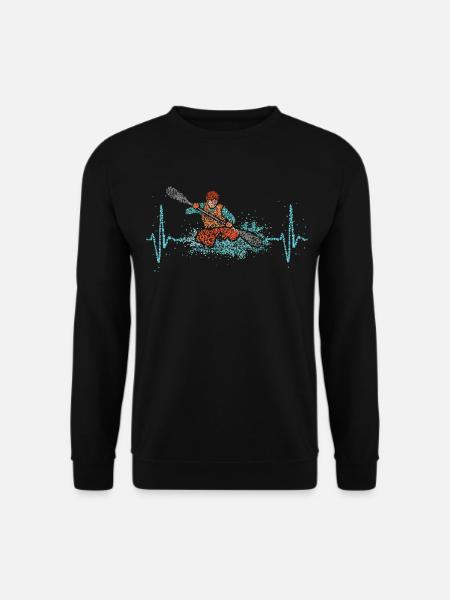 Kayak Kajak Kanufahren Wildwasser Herzschlag - Unisex Pullover - Schwarz
