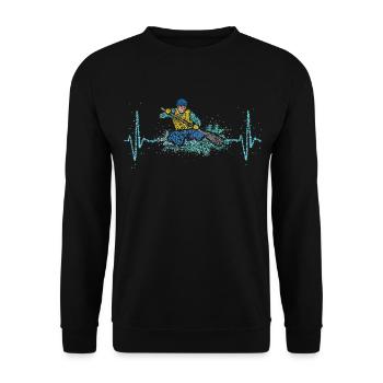 Canoë Rythme cardiaque en eau sauvage Pagayer - Sweat-shirt Unisexe - noir - Devant - Alina (178cm) & Michal (187cm)