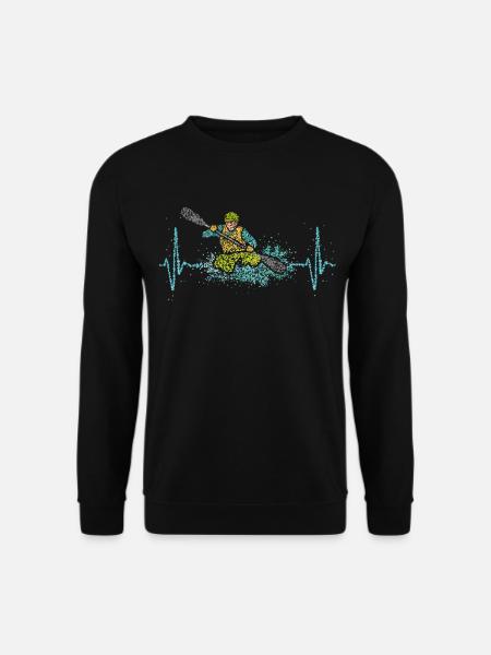 Kayak Kajak Kayakfahren Wildwasser Herzschlag - Unisex Pullover - Schwarz