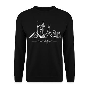 Las Vegas Skyline Silhouette City Trip Casino - Unisex Sweatshirt - black - Front - Alina (178cm) & Michal (187cm)