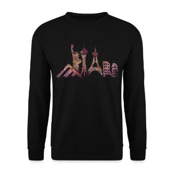 Las Vegas Skyline Silhouette Städtetrip Casino - Unisex Pullover - Schwarz - Vorne - Alina (178cm) & Michal (187cm)