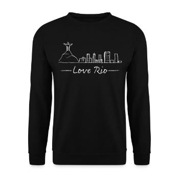 Rio Skyline Silhouette Städtetrip Brasilien - Unisex Pullover - Schwarz - Vorne - Alina (178cm) & Michal (187cm)