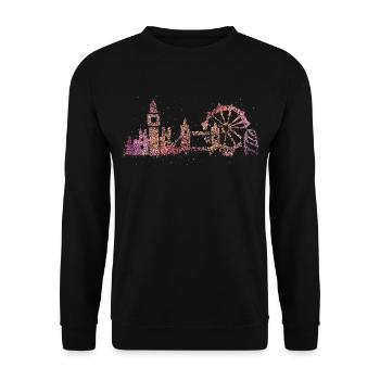 London Skyline Silhouette Städtetrip Londoner - Unisex Pullover - Schwarz - Vorne - Alina (178cm) & Michal (187cm)