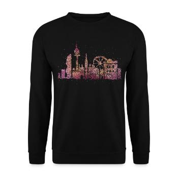 Wien Skyline Silhouette Städtetrip Österreich - Unisex Pullover - Schwarz - Vorne - Alina (178cm) & Michal (187cm)