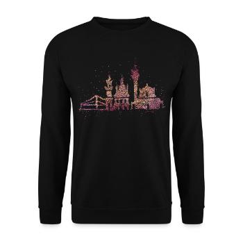 Dresden Skyline Silhouette Städtetrip Deutschland - Unisex Pullover - Schwarz - Vorne - Alina (178cm) & Michal (187cm)