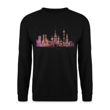 Moskau Skyline Silhouette Städtetrip Russland - Unisex Pullover - Schwarz - Vorne - Alina (178cm) & Michal (187cm)