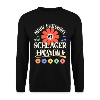 Schlager Schlagermusik Schlagerfan Party Outfit - Unisex Pullover - Schwarz - Vorne - Alina (178cm) & Michal (187cm)