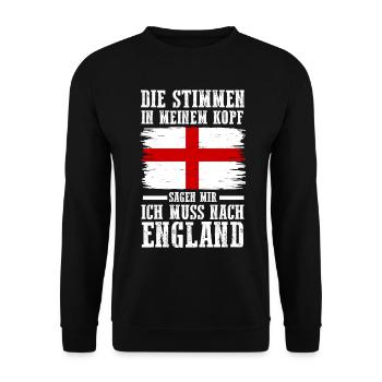 England Engländer Englisches - Unisex Pullover - Schwarz - Vorne - Alina (178cm) & Michal (187cm)