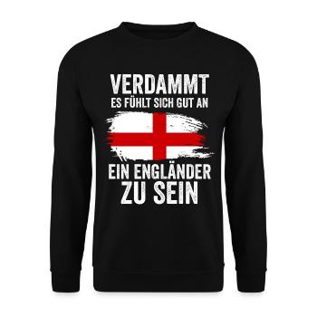 England Engländer Englisches - Unisex Pullover - Schwarz - Vorne - Alina (178cm) & Michal (187cm)