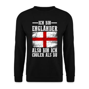 England Engländer Englisches - Unisex Pullover - Schwarz - Vorne - Alina (178cm) & Michal (187cm)