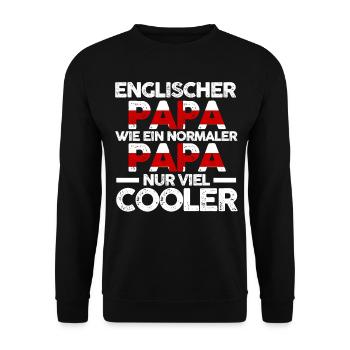 Englandischer Papa Vater Engländer England - Unisex Pullover - Schwarz - Vorne - Alina (178cm) & Michal (187cm)