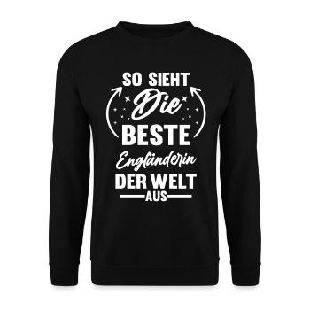England Engländerin Englisches - Unisex Pullover - Schwarz - Vorne - Alina (178cm) & Michal (187cm)