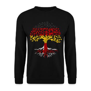 Wurzeln Baum Deutschland England - Unisex Pullover - Schwarz - Vorne - Alina (178cm) & Michal (187cm)